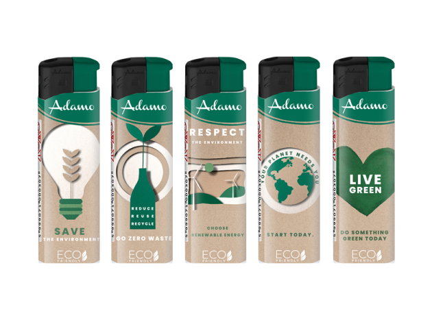 Elektrofeuerzeuge "PAPER", 5-fach sortiert, 50er Display