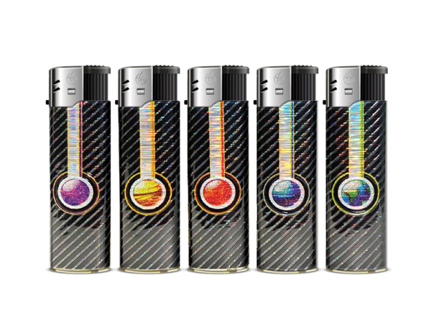 Elektrofeuerzeuge "PLANET X", 5-fach sortiert, 50er Display