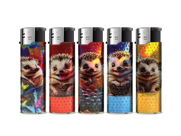 Elektrofeuerzeuge "BABY IGEL", 5-fach sortiert, 50er Display