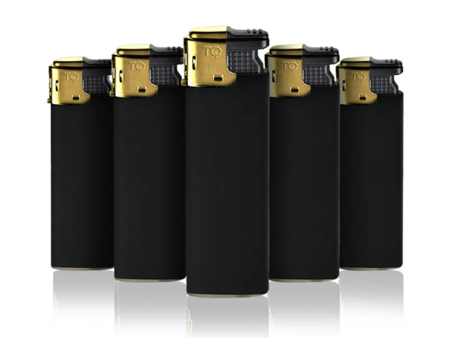 Sturmfeuerzeuge "Black Elite Rubber" Turbo gummiert, 25er Display