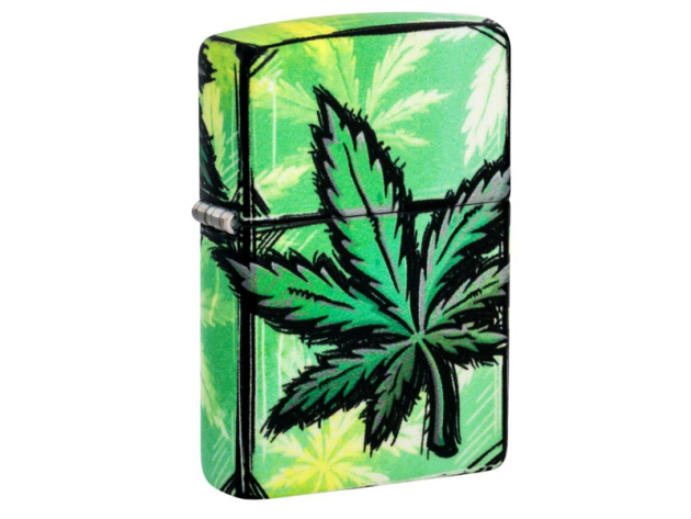 Zippo Feuerzeug - Glowing Canabis Design