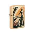 Zippo Feuerzeug -  Vintage Car and Woman Design