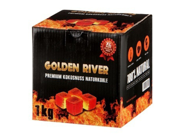 Golden River - Premium Kokosnusskohle, 1 Kg