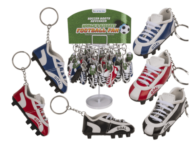 Schlüsselanhänger "Fußballschuhe" Metall; 3-fach sortiert, 60er Pack