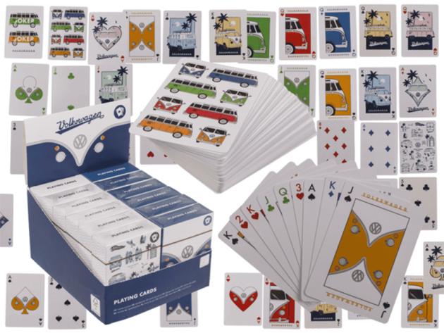 Spielkarten "VW"; 54 Karten pro Blatt, 2-fach sortiert; einzeln