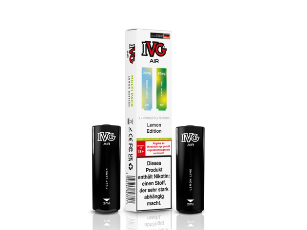 IVG AIR - Prefilled Pod - Lemon Edition - Fizzy Lemon (Zitrone, Sprudel) & Lemon Lime (Zitrone, Limette) - 20mg - 2er Set