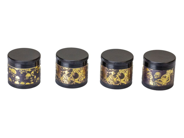 Grinder "Gold skull"; 3-tlg., 4-fach sortiert, einzeln
