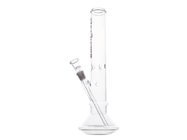 Glasbong "Zylinder" mit Bauch und Eis; Höhe 31,5 cm; Ø 4,0 cm; Schliff 14,5