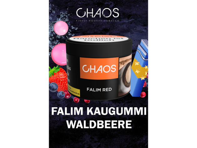 Chaos Tobacco - FALIM RED (Falim-Kaugummi mit Waldbeeren) - 200g