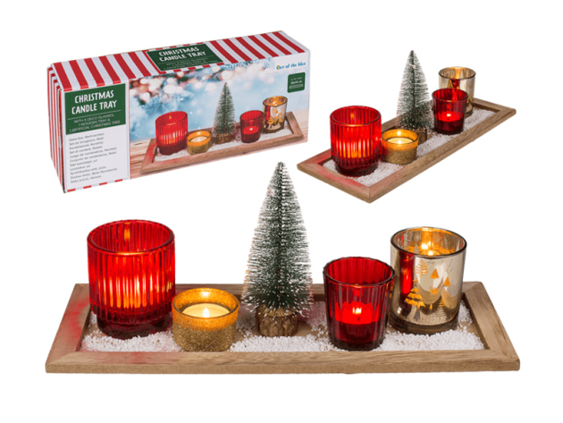 Kerzenhaltertset, Christmas, mit 4 Dekogläsern, UVP: 21,99 Euro