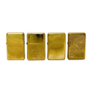 Sturmfeuerzeuge "Oil Lighter Gold" bunt, Jet-Flame, 12er Display