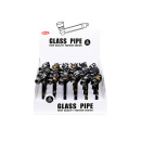 Glaspfeifen "Skull Head Schwarz", 24er Display