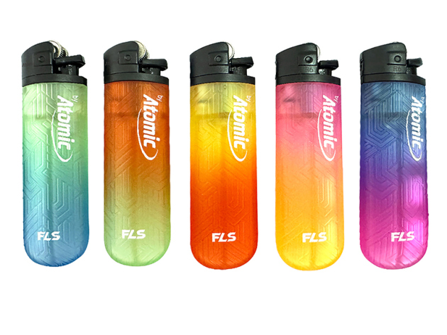 Reibradfeuerzeug "2-Tone Transparent"; 5-fach sortiert; 25er Display