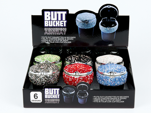 Autoaschenbecher "Diamonds"; 6-fach sortiert; 6er Display