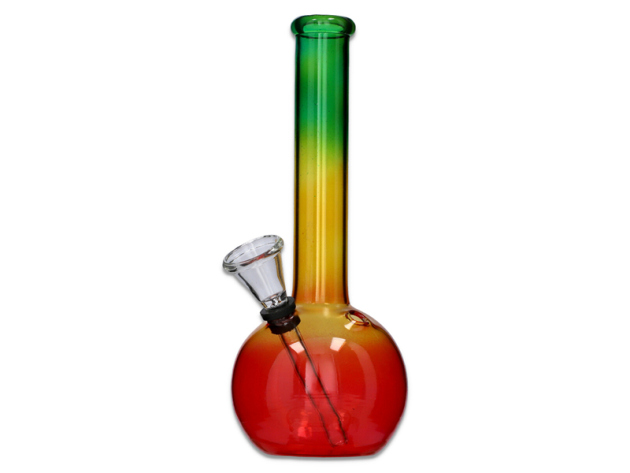 Glasbong "Rasta Round Straight" transp; Höhe 20 cm; Ø 2,4 cm
