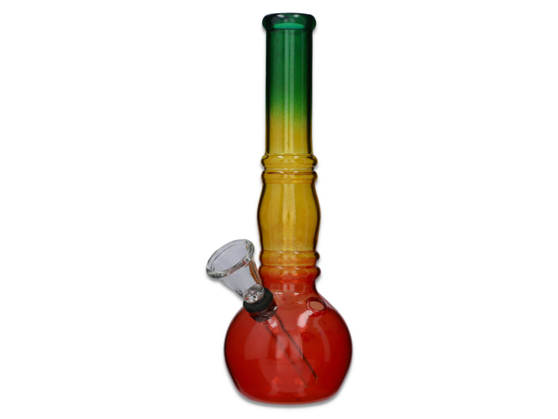 Glasbong "Rasta Beauty Round" transp; Höhe 20 cm; Ø 2,4 cm