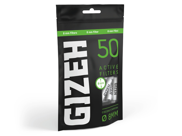 Gizeh Active Filter Black 8mm, 50 Stück