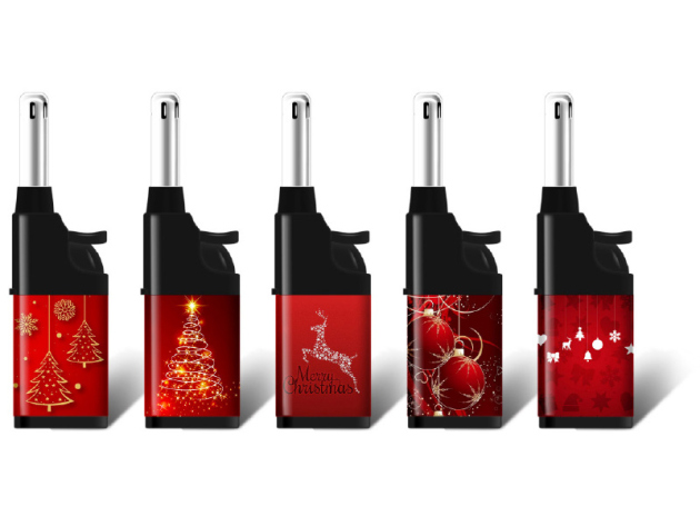 Stabfeuerzeuge "CHRISTMAS" 5-fach sortiert, 25er Display