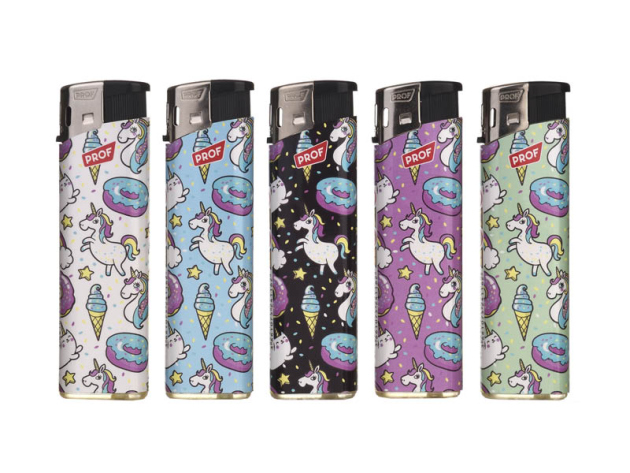 Elektrofeuerzeuge "CATICORN", 5-fach sortiert, 50er Display