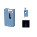 Zigarrenfeuerzeug "Caseti" steel blue/matt, Soft Jet-Flame, mit Abschn. Kerbschnitt u. Bohrer