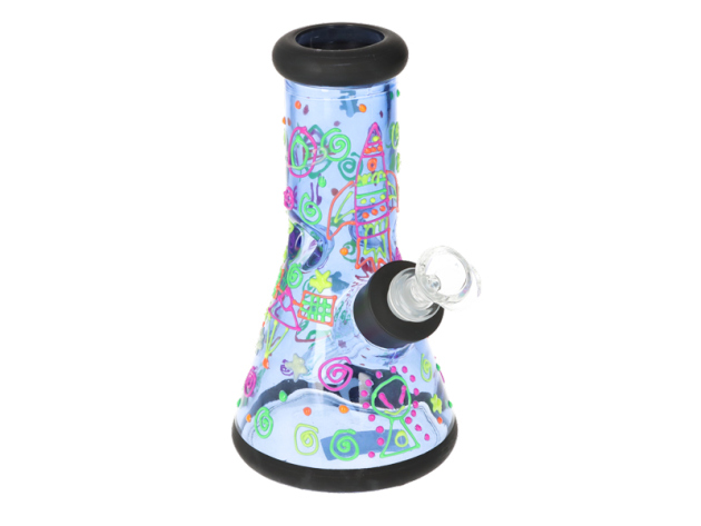 Glasbong "blue Space" transp; Höhe 20 cm; Ø 4 cm; Schliff 18er