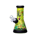 Glasbong "yellow flower" transp; Höhe 20...