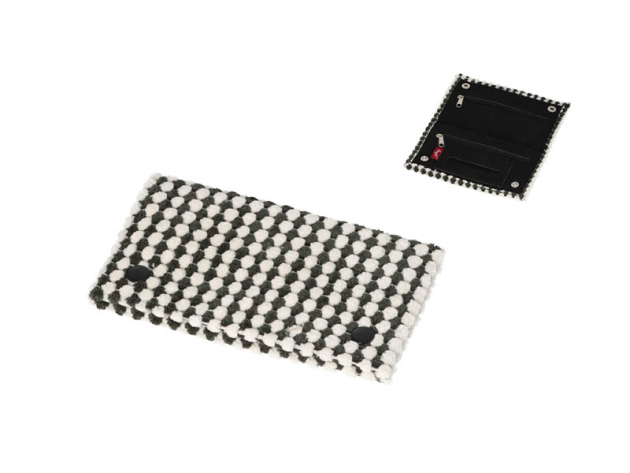 Tabakbeutel "Schwarz-Weiß" innen Kautschuk