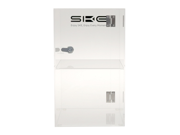 SKE Leerdisplay aus Kunststoff, 2 Fächer, mit Schloss