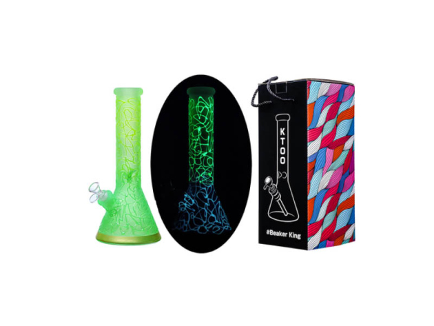 Glasbong "Rainbow" transp; Neon Grün; Höhe 32 cm