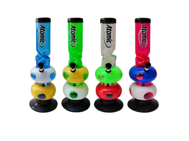 Acrylbong "Bubble" mit rubber Stand; Höhe 30 cm, einzeln