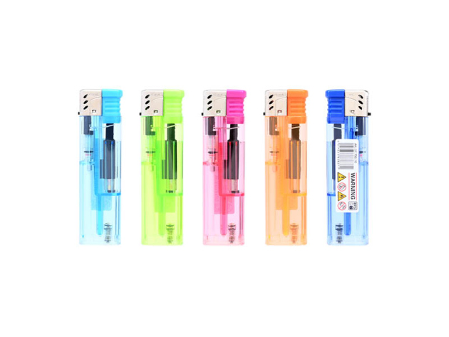 Sturmfeuerzeuge "Transparent", Jet-Flame, 5-fach sortiert, 50er Display