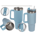 XXL-Thermobecher, blau, 1,2 Liter, inkl. Strohhalm, UVP:...