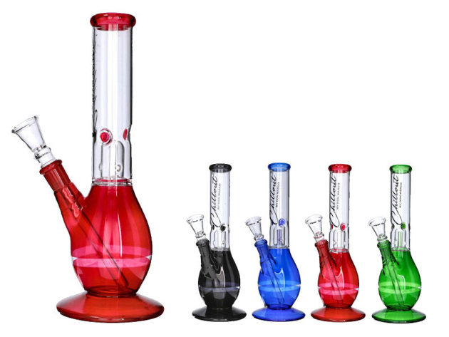 Glasbong "Percolator Round Straight" transp; Höhe 30 cm; Ø 4 cm, 4-fach sortiert