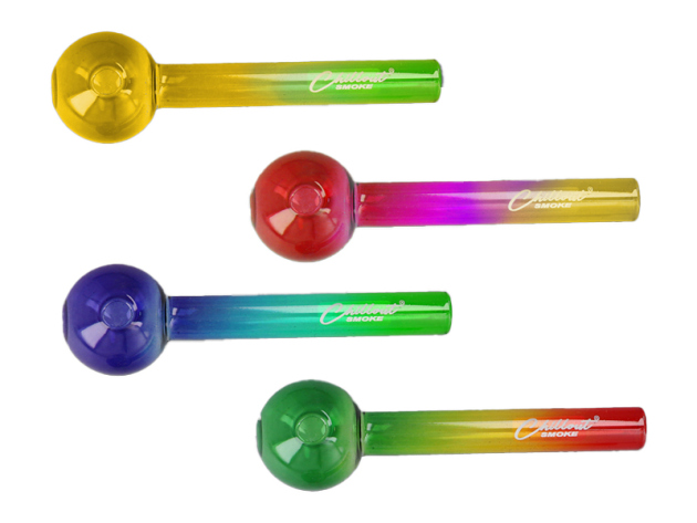 Glaspfeife "3-Farbig", 4-fach sortiert,  10cm, 90er Dose