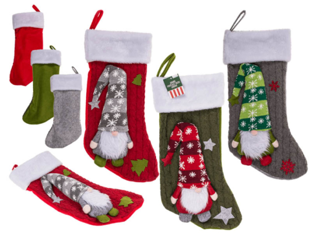 Jumbo-Kaminsocken, Wichtel, 3- fach sortiert, 49 x 25 cm