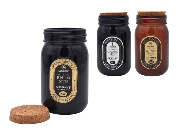 Duftkerze "Alkohol Style" 3-fach sortiert, einzeln, UVP: 7,99 Euro