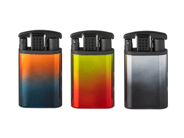 Sturmfeuerzeuge "Metall Farbverlauf", Jet-Flame, 3-fach sortiert, 20er Display