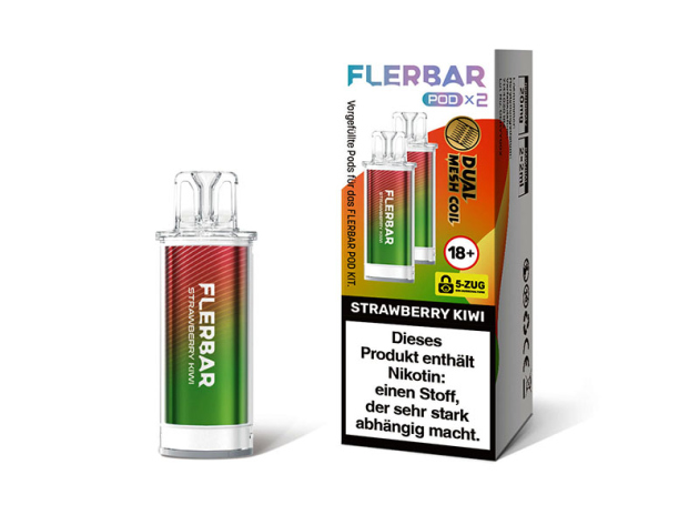 Flerbar Pods - Strawberry Kiwi (Erdbeer, Kiwi) - 20mg - 2er Set