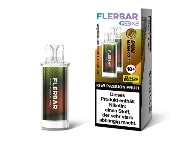 Flerbar Pods - Kiwi Passion Fruit (Kiwi, Passionsfrucht) - 20mg - 2er Set