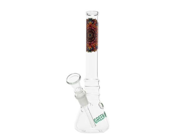 Glasbong "Peace" Zylinder, Höhe 21 cm, Ø 2,2cm, Schliff 14,5