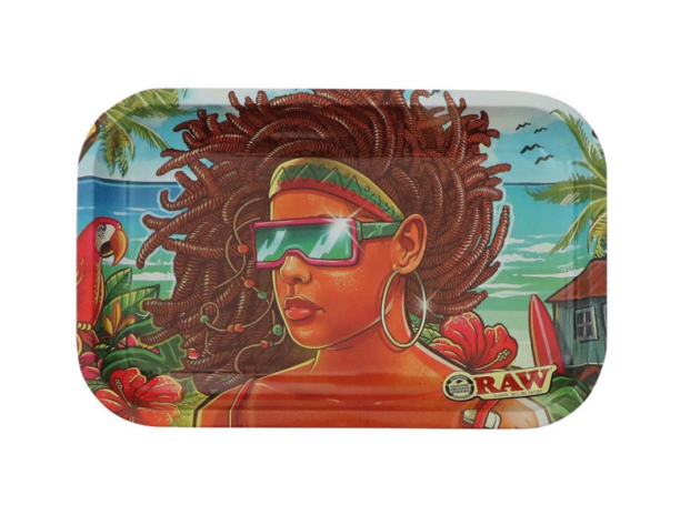 RAW Rolling Tray Roll-Base metal - "Brazil - Limited Edition", klein, 27,5 x17,5 x2,5cm