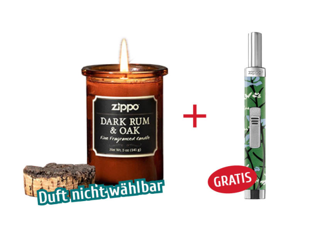 1x ZIPPO Duftkerze im Glas, 3-fach sortiert + 1x Zippo Stabfeuerzeug - Asian Floral
