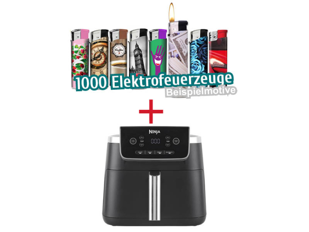 Aktion 1000 Elektrofeuerzeuge + 1x Ninja PRO Air Fryer Heißluftfritteuse