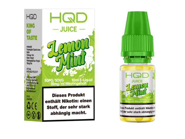 HQD JUICE - Lemon Mint (Zitrone, Minze) - Liquid - 18 mg - 10 ml