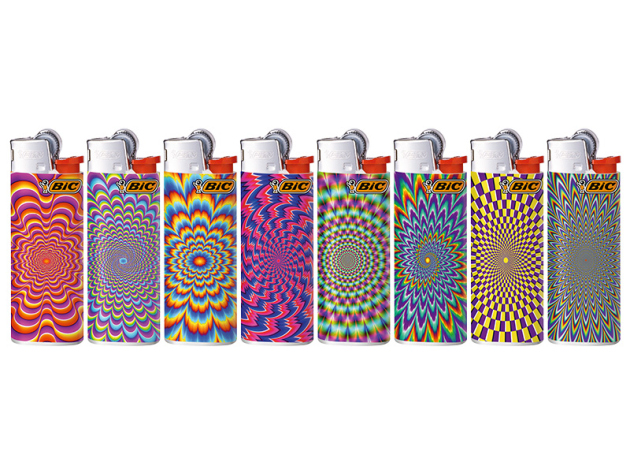 BIC Mini J25 Reibrad Feuerzeuge "Psychedelic", 50er Display
