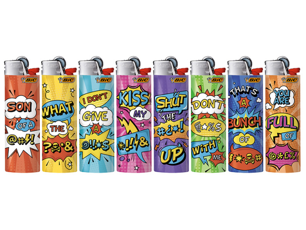 BIC Maxi J26 Reibrad Feuerzeuge "Worry", 50er Display