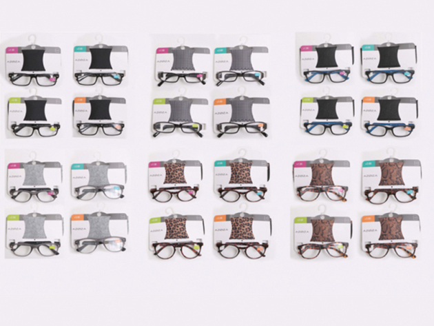 Lesebrillen; verschiedene Stärken & Farben; 4/6-fach sortiert; 24er Display