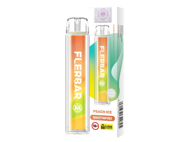 Flerbar M Zero - Peach Ice (Pfirsich Eis) - E-Shisha - 0mg - 600 Züge