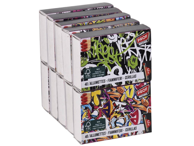 Streichhölzer "Streetart" 42mm; 10er Pack. à 40 Streichhölzer
