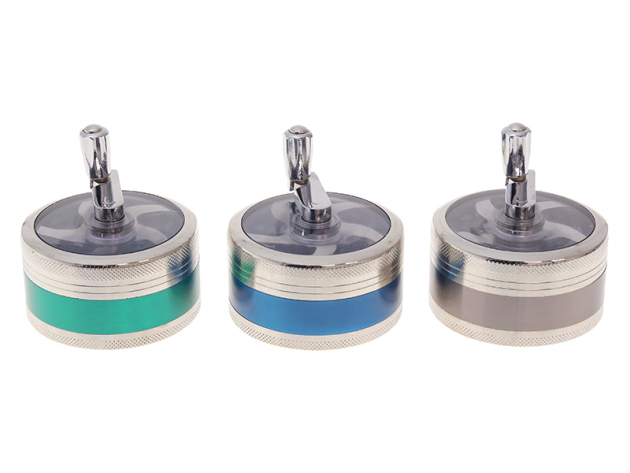 Kurbelgrinder "Silber/Farbe" 3-tlg. Ø 6 cm, Höhe: 3,5 cm;  einzeln